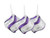 3ct White and Purple Beaded Shatterproof 2-Finish Christmas Onion Ornaments 3" - IMAGE 1