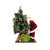 30" Battery Operated Green and Red LED Lighted Santa Claus with Tree Christmas Figurine - IMAGE 1