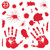 Bloody Hand Print Halloween Window Clings - Red - Pack of 12 - IMAGE 4