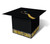 Pack of 6 Black and Gold Graduation Cap "CONGRATS GRAD" Party Gift Card Boxes 8.5" - IMAGE 1