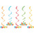Club Pack of 30 Vibrantly Colored Happy Birthday Stripes Hanging Danglers Party Decorations 25" - IMAGE 1