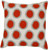 18" Blood Orange and Cream White Contemporary Square Throw Pillow - Down Filler - IMAGE 1