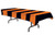 Club Pack of 12 Black and Orange Striped Halloween Banquet Table Covers 108" - IMAGE 1