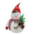 Sparkling Snowman with Nordic Santa Hat Christmas Figure - 20" - White and Red - IMAGE 1
