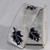 Navy Blue and Silver Leaf Wired Craft Ribbon 2.5" x 10 Yards - IMAGE 1