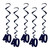 Metallic Whirls "40" Birthday Party Decorations - 3' - Black - Pack of 30 - IMAGE 1