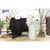 23.5" Like-Like Handcrafted Extra Soft Plush White and Black Standing Sheep Dog Stuffed Animal - IMAGE 1