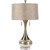 33" Glittering Gold Glass Table Lamp with Beige Modified Drum Shade - IMAGE 1