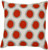 22" Blood Orange and Cream White Contemporary Square Throw Pillow - Down Filler - IMAGE 1