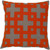 22" Spicy Orange and Gray Contemporary Square Throw Pillow - Down Filler - IMAGE 1