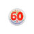 60 & Sensational Satin Button Party Favors - 2"- White - Set of 6 - IMAGE 1