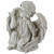 10" Ivory Angel Boy on Knee with Bird Outdoor Garden Statue - IMAGE 3