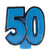 Bold Glitter Molded Numeral 50 Party Candles - 3.5" - Pack of 6 - IMAGE 1