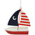 Nautical American Flag Sailboat Ornament - 5" - IMAGE 4