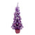 3.5' x 18'' Pre-Lit Potted Flocked Purple Pencil Tinsel Artificial Christmas Tree - Clear Lights - IMAGE 1