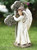 11.75" White Serene Angel Facing a Cross Outdoor Patio Garden Statue - IMAGE 1