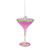 7" Pink and Clear Blown Happy Birth-Tini Martini Cocktail Glass Christmas Ornament - IMAGE 2