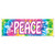 Club Pack of 12 Multi-Color Tie-Dyed 'Peace' Sign Banners 5' - IMAGE 1