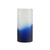 10.5" Blue and White Smoke Cylindrical Hand Blown Frosted Glass Vase - IMAGE 1