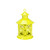 8" Shiny Yellow Votive or Tealight Candle Holder Lantern with Star and Scroll Cutouts - IMAGE 1