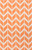 5' x 8' Chevron Pathway Orange and White Hand Woven Rectangular Wool Area Throw Rug - IMAGE 1