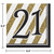 Pack of 192 Gold and White Striped Disposable "21" Birthday Party Luncheon Napkins 6.5" - IMAGE 2