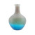 12.25" Azure Blue and Brown Frosted Hand Blown Glass Vase - IMAGE 1