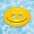 72" Yellow Inflatable Smiley Face 2-Person Circular Raft