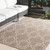 7.25' x 7.25' Brown and Beige Contemporary Machine Woven Outdoor Square Area Throw Rug - IMAGE 2