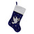 20.5" Royal Blue and White Velvet Dove with Olive Branch Christmas Stocking - IMAGE 1