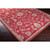 4' x 5.25' Floral Red and Olive Green Shed-Free Rectangular Area Throw Rug