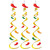 Club Pack of 18 Red and Yellow Hot Chili Pepper Whirl Hanging Decorations 30" - IMAGE 1