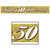Club Pack of 12 Metallic "Happy 50th Anniversary" Fringed Banner Hanging Decorations 5' - IMAGE 1