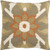 22" Green and Orange Floral Square Throw Pillow - IMAGE 1