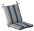 Blue and White Striped Outdoor Patio Furniture Corner Chair Cushion 36.5" - IMAGE 1