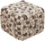 12" Taupe and Gray Shag Checkerboard Wool Square Pouf Ottoman - IMAGE 1