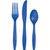 Club Pack of 216 Cobalt Blue Plastic Party Knives, Forks and Spoons - IMAGE 1