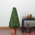 32.5" Potted Two-Tone Artificial Boxwood Tower Cone Topiary Tree - IMAGE 4