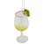 4.25" Yellow Wine Glittered Glass Christmas Ornament - IMAGE 3