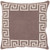 18" Brown and White Wavy Bordered Square Throw Pillow - IMAGE 1