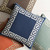 18" Brown and White Wavy Bordered Square Throw Pillow - IMAGE 2