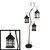 60" Rustic Weathered Copper Brown Pillar Candle Holder Tree with 3 Decorative Lanterns - IMAGE 1