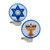 5" White and Blue Beaded Hanukkah Menorah Festive Night Light - IMAGE 1