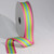 Green and Pink Striped Woven Grosgrain Craft Ribbon 1.5" x 55 Yards - IMAGE 1