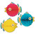 Club Pack of 12 Blue and Yellow Honeycomb Tissue Tropical Bubble Fish Hanging Decorations 12" - IMAGE 1