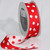 Red and White Contemporary Polka Dot Woven Craft Ribbon 1.5" x 27 Yards - IMAGE 1