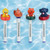 Set of 4 White and Orange Baby Floating Swimming Pool Thermometers with Cords 9.5" - IMAGE 1