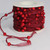 Burgundy Red Narrow Organdy Contemporary Craft Ribbon with Pearls 9.5mm x 27 Yards - IMAGE 2