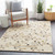 6' Fair Enoki Brown and Blue Square Hand Tufted Wool Area Throw Rug - IMAGE 2