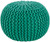 20" x 14" Hermosa Peppermint Green Hand Crafted Cotton Round Pouf Ottoman - IMAGE 1
